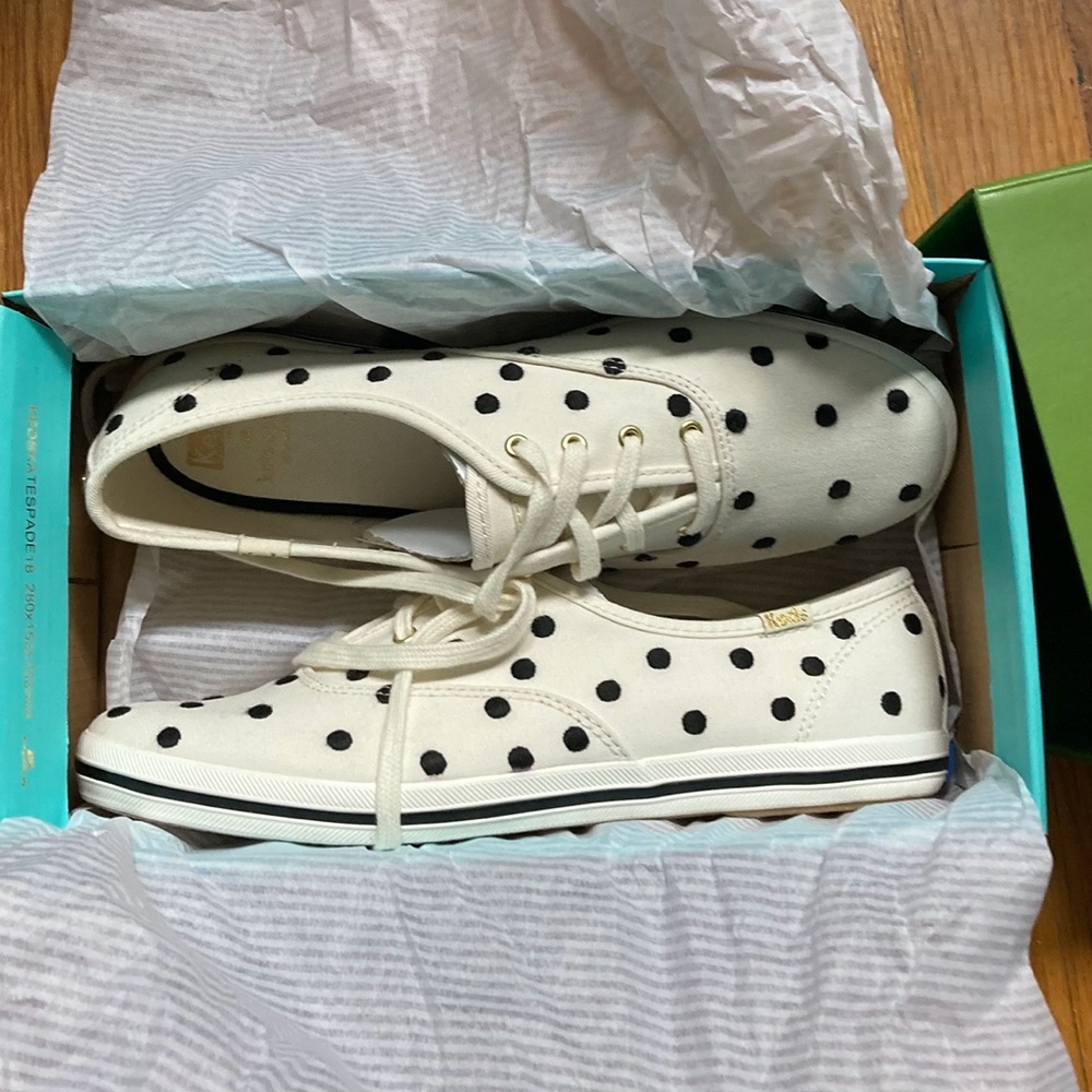Keds x Kate Spade white and black polka dot sneakers